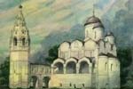 Г.Лебедев. Свято-Покровский собор и колокольня. Покровский монастырь в Суздале.